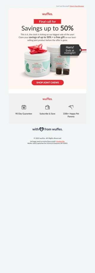 Re: your savings of up to 50% off + FREE GIFT