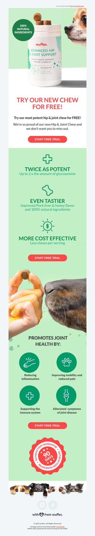 Try our new and improved joint chew for FREE!