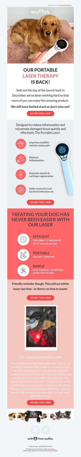 Back by popular demand: Portable Laser Therapy