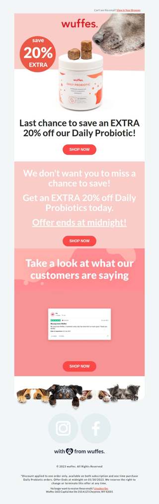 LAST CHANCE! EXTRA 20% off all Daily Probiotic orders!