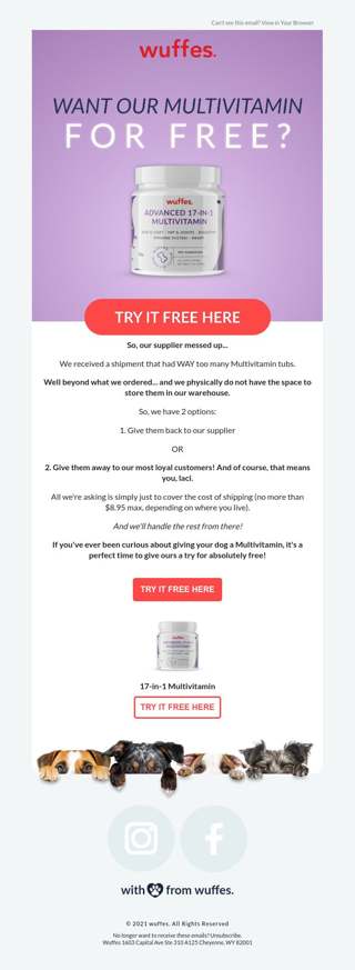 We're giving away our Multivitamin for FREE