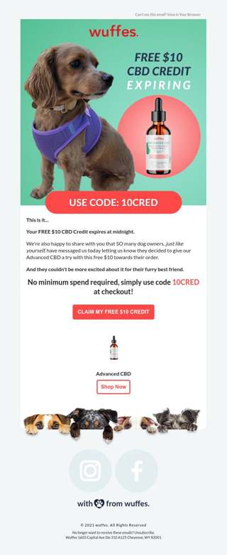 Don't let a free $10 CBD credit go to waste...