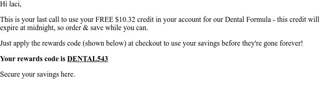 Your $10.32 credit is about to expire…
