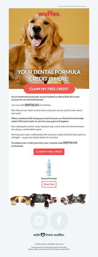 Here’s your $10.32 Dental Formula credit 💸