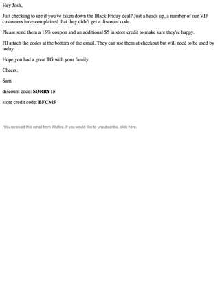 Removing Black Friday Code
