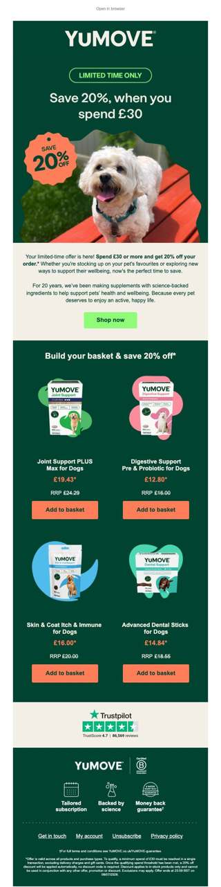 20% off your pet's favourites 🐾