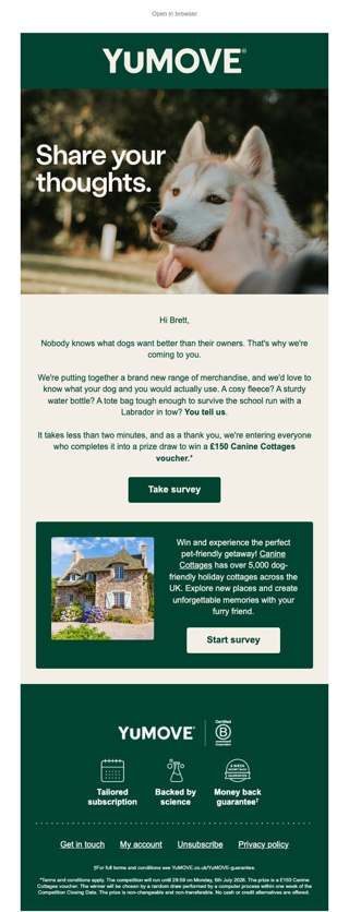 Tell us what your dog wants
