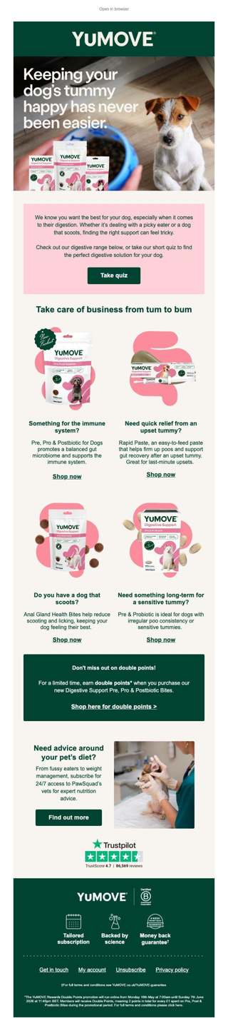Happy tummies start with YuMOVE