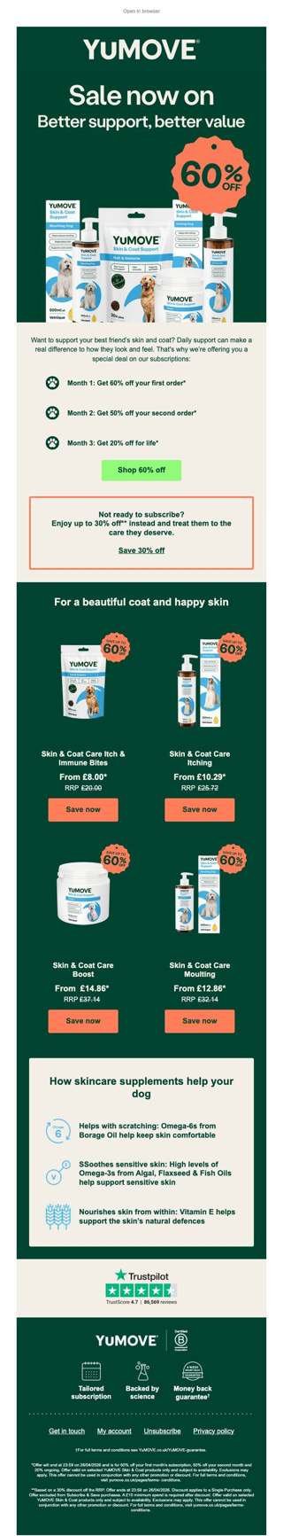 Save 60% on Skin & Coat Care today🚀