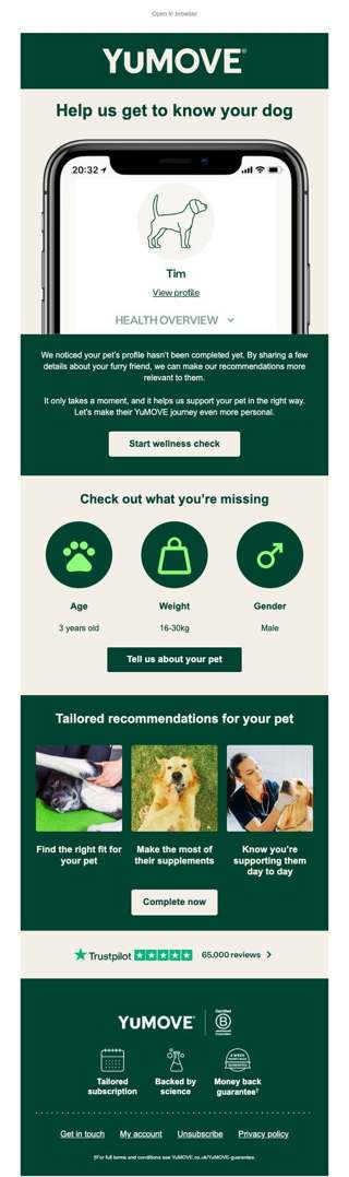 Tailor YuMOVE to your pet!