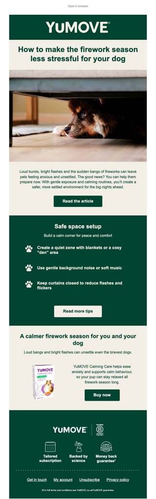 Calm your dog's firework fears