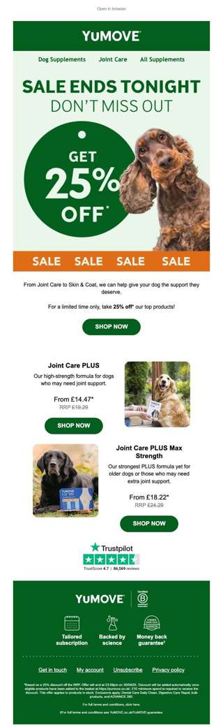 Last chance: 25% Off YuMOVE Favourites!