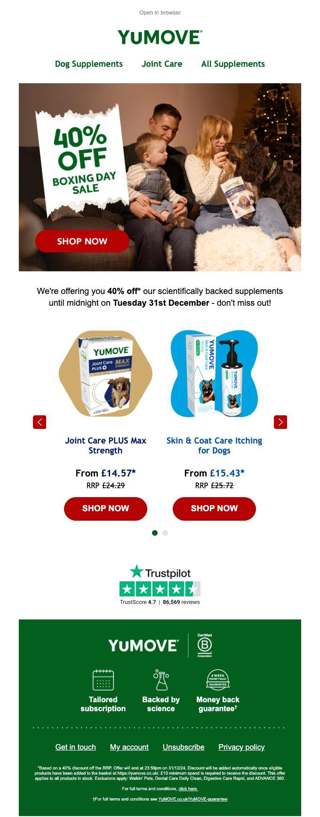 Grab 40% off in our Boxing Day Sale