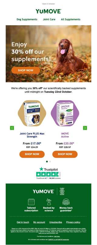 Our 30% off sale is starting! Grab your pet's YuMOVE today