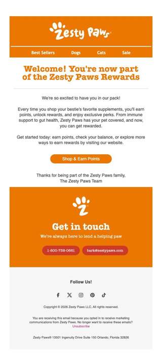 🧡 Welcome to Zesty Paws Rewards 🐾