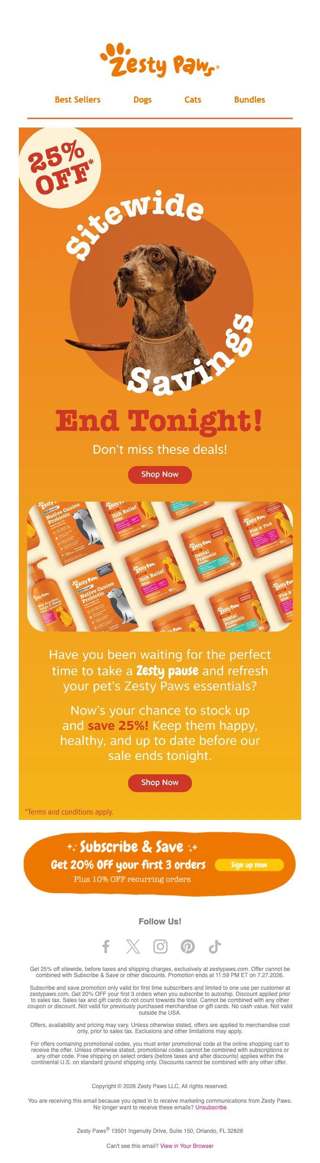 ⏰ Ends tonight! Enjoy 25% OFF everything 🚨