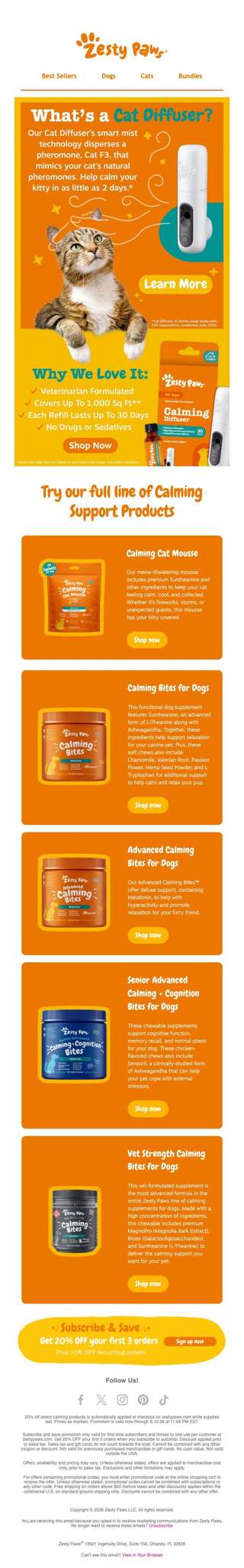 🐱 Help calm your kitty in as little as 2 days! Plus, explore 20% OFF dog & cat calming essentials 🐾