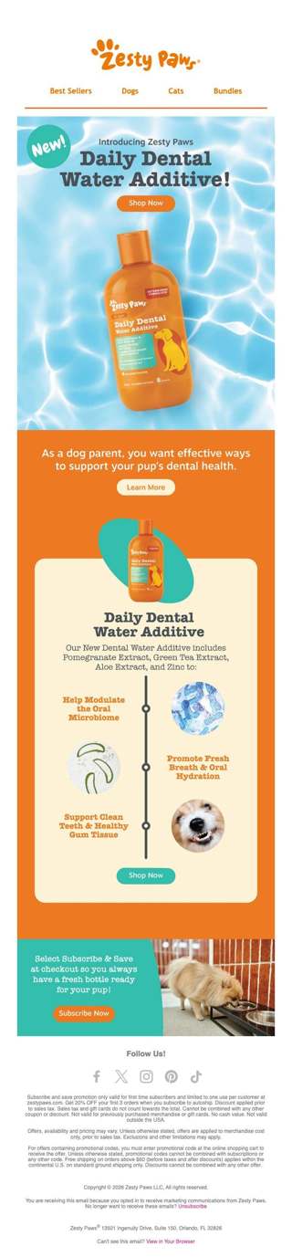 🦷 Meet our 🆕 Daily Dental Water Additive for Dogs! 🐶