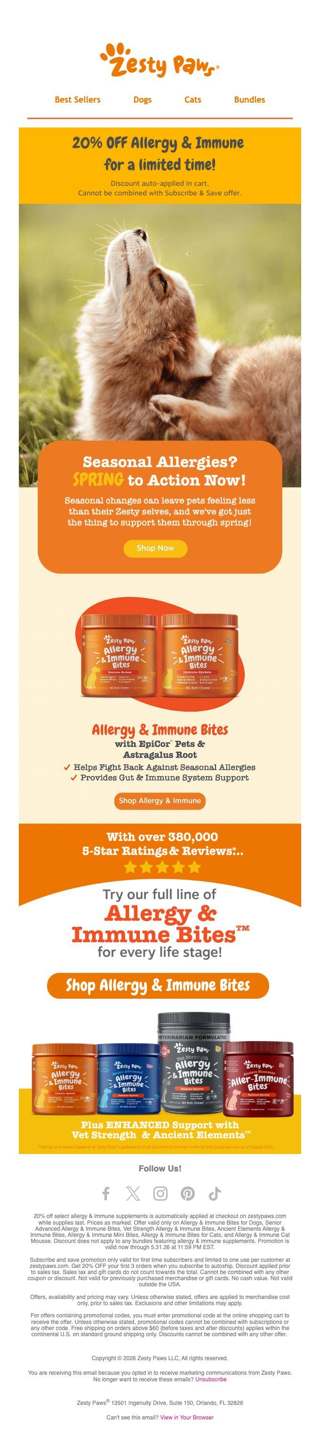 🧬 20% OFF science-driven allergy relief for a limited time! 🌸
