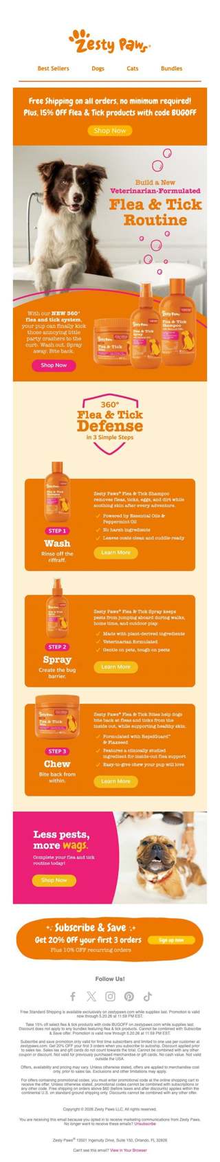 🧡 Kick fleas to the curb! 15% OFF Flea & Tick + Free Shipping, no minimum 🛒