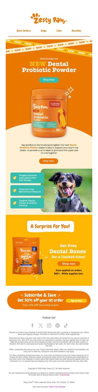 🦷 Meet our 🆕 Dental Probiotic Powder! 🐾