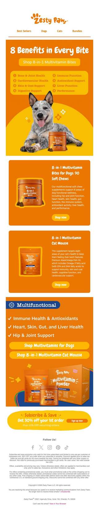 🧡 8 wellness wins in every chew & mousse! 🐾