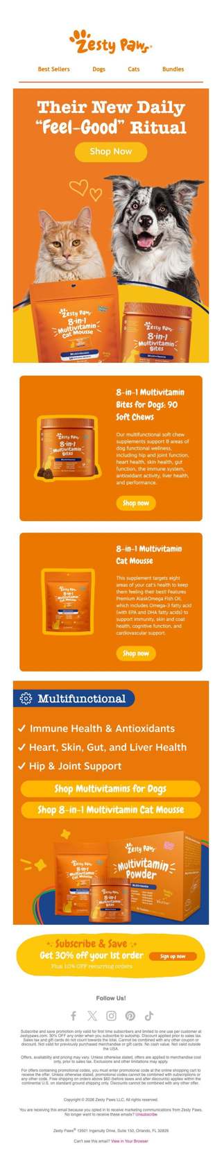 🐶 Daily 8-in-1 multivitamin support they'll look forward to! 🐱
