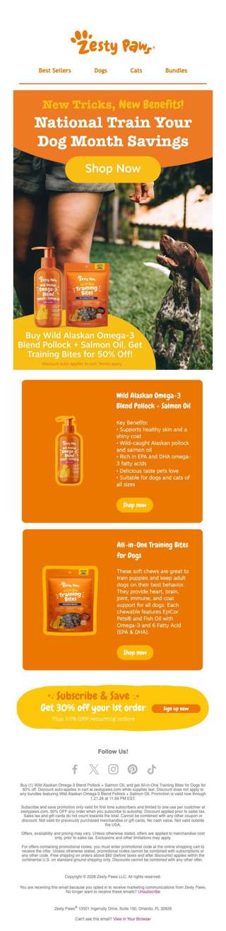 🌟 50% OFF Training Bites with Wild Alaskan Omega-3 Blend Salmon Oil Purchase 🐾