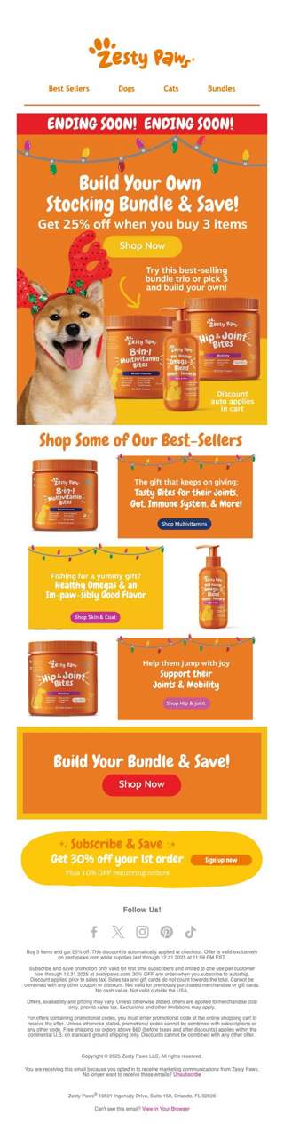🎁 Savings END TOMORROW! Pick 3 & get 25% off 🛍️