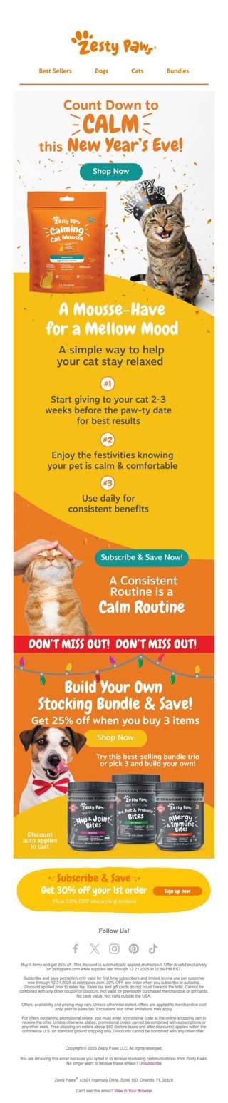 🐾 New Year’s Eve Calm Made Easy: Buy 3, Save 25% 🎆