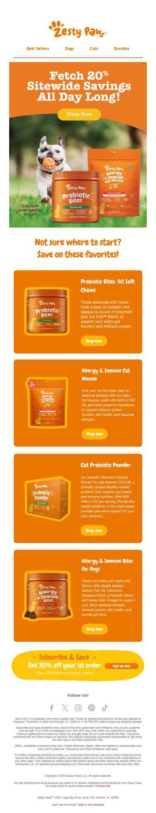 🐕 Fetch 20% OFF everything! 🐈