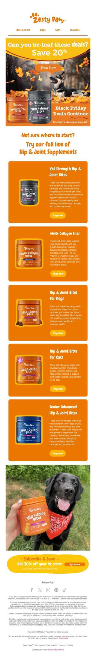 🦴 Keep them moving! Score Black Friday Deals on Hip & Joint Bites 🐾