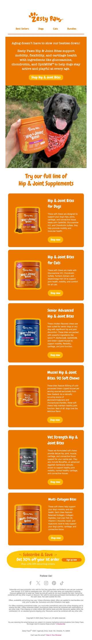 🐕 For every leap, stretch and chase, support their joint health with Zesty Paws 🐈