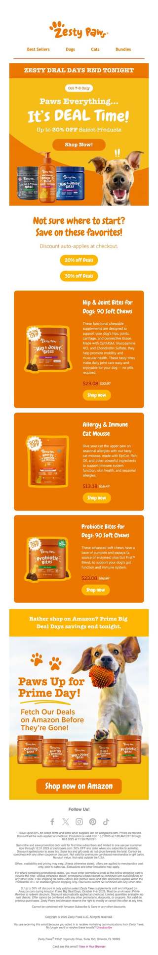 🚨 Zesty Deal Days END TONIGHT! 🧡 Save up to 30% while you can! 🎉