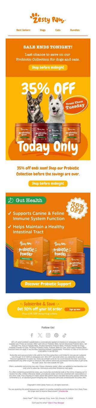 🚨 ONLY A FEW HOURS LEFT! 35% OFF Probiotic Supplements ends tonight! ⏰