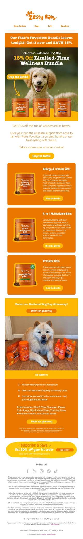 ⏳ Ends tonight: 15% OFF Fido's Faves + enter to win! 🎉