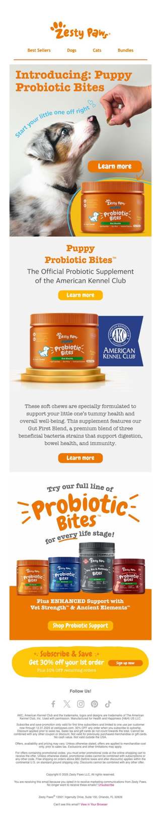 NEW! Puppy Probiotic Bites – trusted by the AKC! 🐶🐾