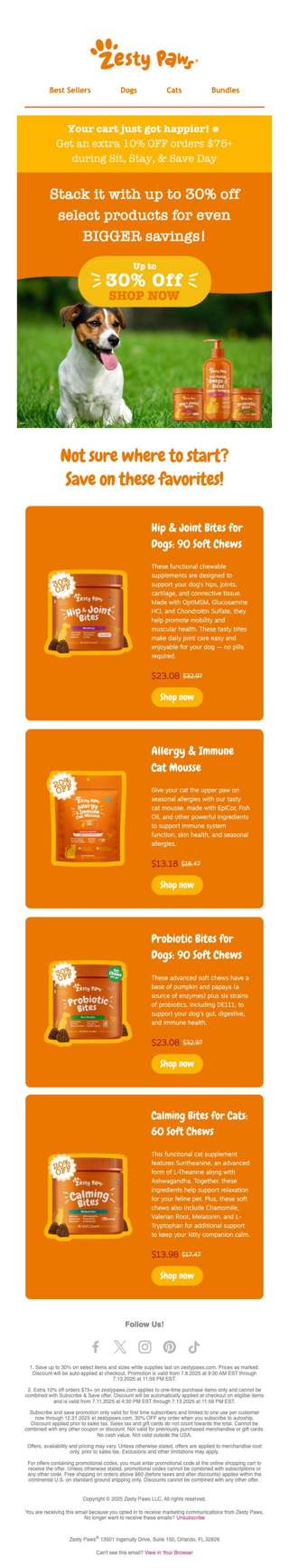 Missed out on Prime Day? 🐾 Don't worry, save an EXTRA 10% during Sit, Stay, & Save Day!