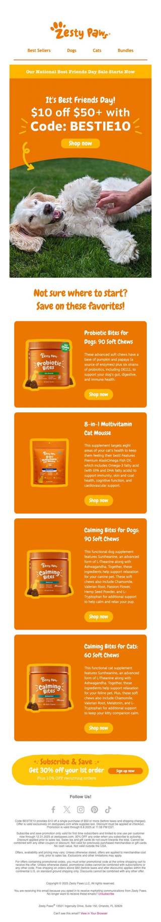 🎉 Best Friends Day starts now! Treat your furry BFF & save $10 🐶🐱