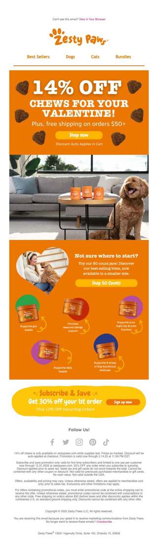 🧡 14% OFF chews for your Valentine! 🐶🐾