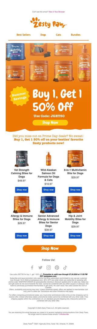 Buy 1, Get 1 50% off!