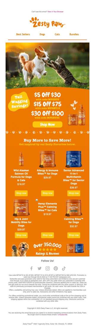 Last call for up to $30 off!