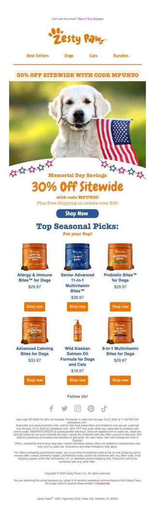 Memorial Day Savings 🇺🇸