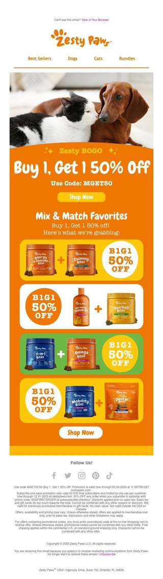 Buy 1, Get 1 50% off!