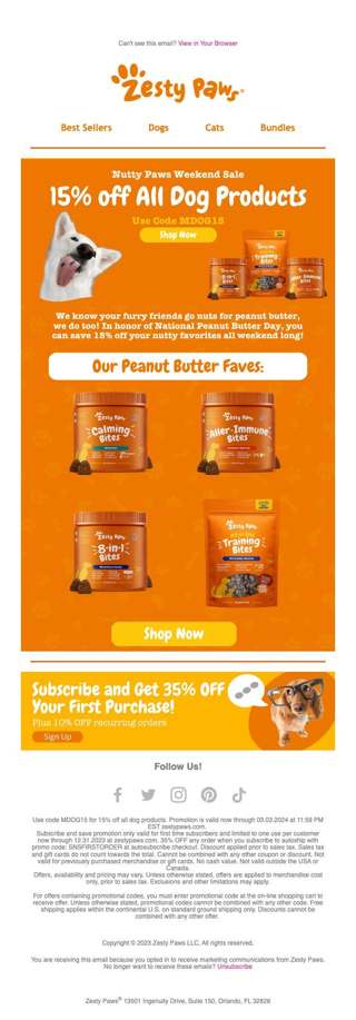 Zesty Paws Weekend Sale! 🐶 🥜