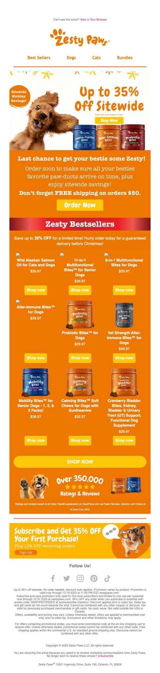 Last chance to get Zesty by Christmas with up to 35% Off savings!