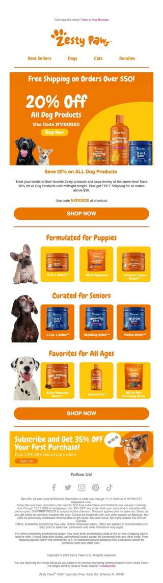 20% off Dog Paw-ducts! Hurry!