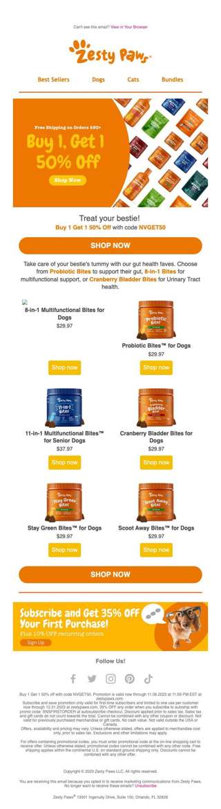Buy 1 Get 1 50% off now!