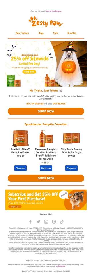 25% off Sitewide Starts NOW! 🎃