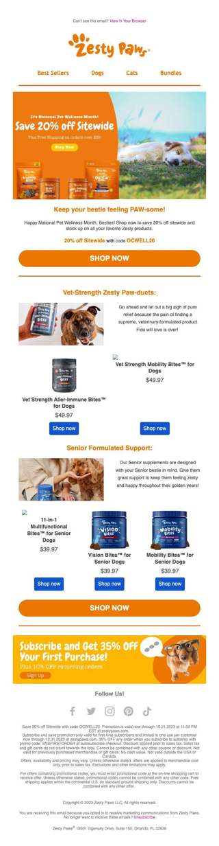 Celebrating Pet Wellness Month with 20% off 🐶🐱